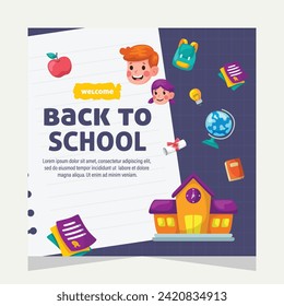 Back to school social media post. Template design