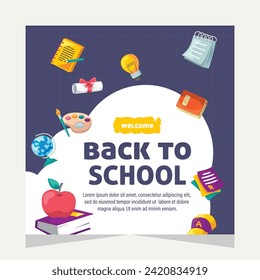 Back to school social media post. Template design