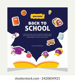 Back to school social media post. Template design