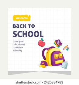 Back to school social media post. Template design