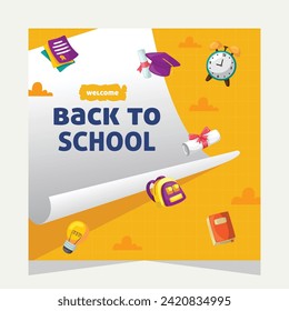 Back to school social media post. Template design