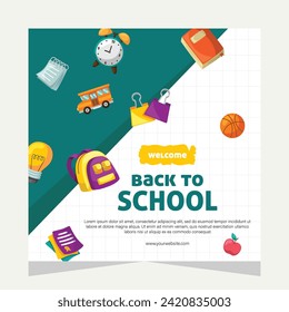 Back to school social media post. Template design