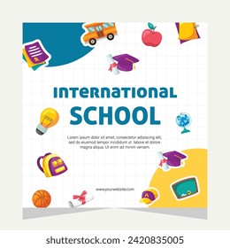 Back to school social media post. Template design