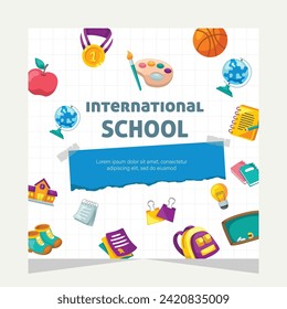 Back to school social media post. Template design