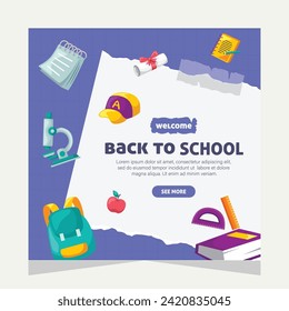 Back to school social media post. Template design