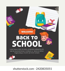 Back to school social media post. Template design