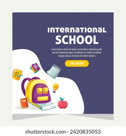 Back to school social media post. Template design