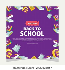 Back to school social media post. Template design
