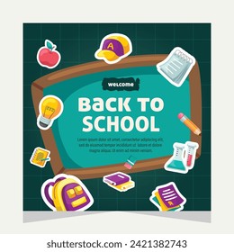 Back to school social media post. Template design