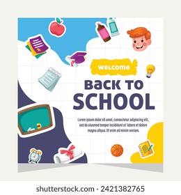 Back to school social media post. Template design