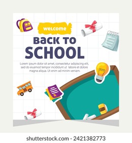 Back to school social media post. Template design