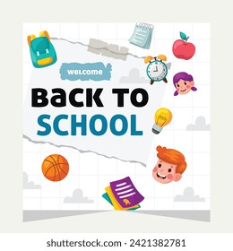 Back to school social media post. Template design