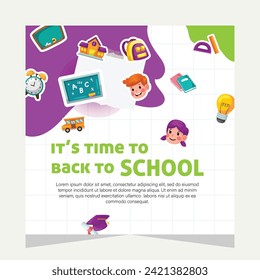 Back to school social media post. Template design
