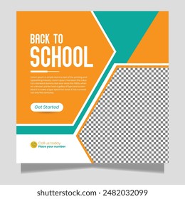 Back to school social media post banner template design creative work
