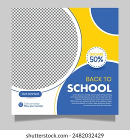 Back to school social media post banner template