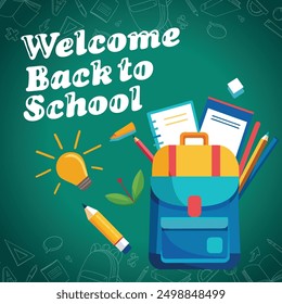 Back to school social media post template design admission Time Announcement Set. For web ads, postcard, card, business messages, education, teaching discount flyers and big sale banners promotion
