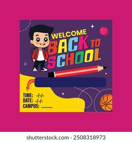 Back to School social media post, banner, template