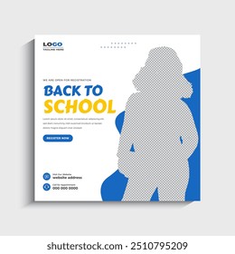 Regreso a la escuela Publicación en redes sociales o Plantilla de Anuncio de Web