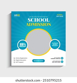 Zurück zur Schule Social Media Beitrag oder Web-Banner-Vorlage