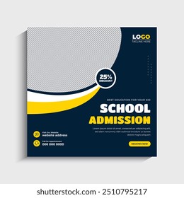Voltar para a postagem de mídia social da escola ou modelo de banner da Web