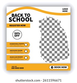 Back to school social media post banner template