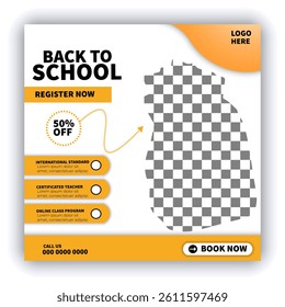 Back to school social media post banner template