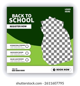 Back to school social media post banner template