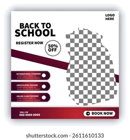 Back to school social media post banner template