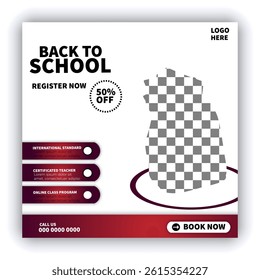 Back to school social media post banner template