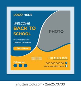 Voltar Para Escola Social Media Post Design