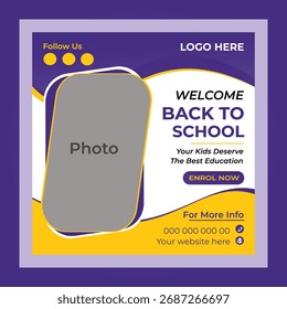 Regreso a la escuela en redes sociales post diseño