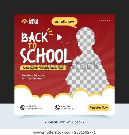 Back to school for social media post or instagram post template and online advertisement