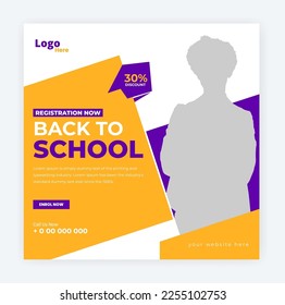 back to school social media promotion banner template, 