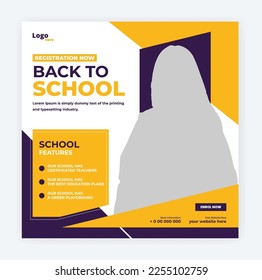 back to school social media promotion banner template, 