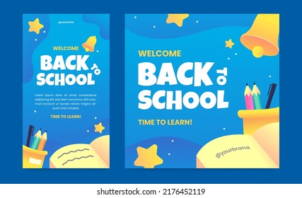 Back to School Social Media Set Template Design
