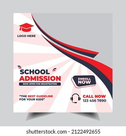 Back to School Social Media Template vector 