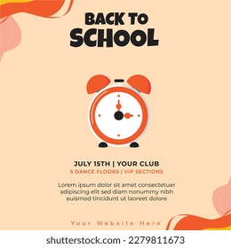  Back To School Social Media Template design vector illustration.