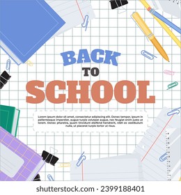 Back To School Social Media Template Illustration Illustration for Social Media Post