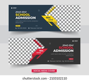 Back to school social media web banner flyer and social media cover photo design template 