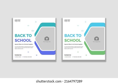 Back to school social media and web banner template