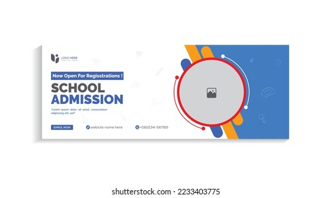 Back to school social media web banner and cover template 