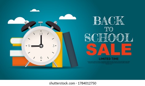 Back to School Special Offer Sale Background. Vector Illustration EPS10