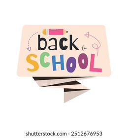 Back To School With Speech Bubble Vector Design.