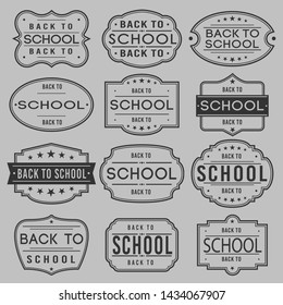 Back to School Stamp. Frames. Grunge Design. Icon Art Vector. Old Style Frames.