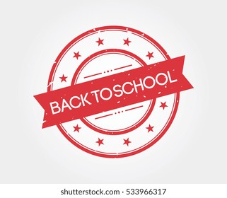 back to school. stamp sign