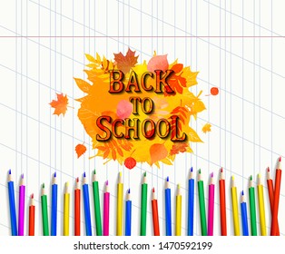 Back to school. Stationary graphic template. Vector illustration