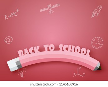 back to school ,stationary paper art style.