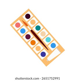 Back to school stationery and art, School and Office supplies, flat illustration