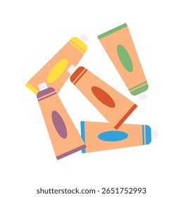 Back to school stationery and art, School and Office supplies, flat illustration