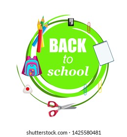 Back to school stationery banner